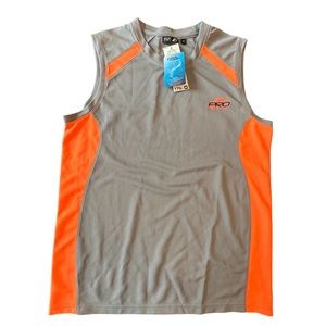 F&F Pro Active Men's Size M Neon Orange and Gray Sleeveless Cool and Dry